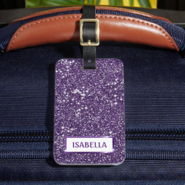 Imitate Lila Glitzer Textur mit benutzerdefinierte Gepäckanhänger