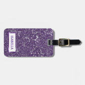 Imitate Lila Glitzer Textur mit benutzerdefinierte Gepäckanhänger (Vorderseite horizontal)