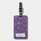 Imitate Lila Glitzer Textur mit benutzerdefinierte Gepäckanhänger (Vorderseite vertikal)
