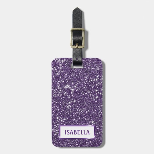 Imitate Lila Glitzer Textur mit benutzerdefinierte Gepäckanhänger (Vorderseite vertikal)