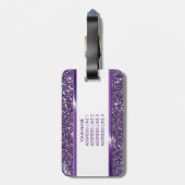 Imitate Lila Glitzer Textur mit benutzerdefinierte Gepäckanhänger (Rückseite vertikal)