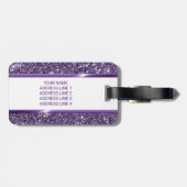 Imitate Lila Glitzer Textur mit benutzerdefinierte Gepäckanhänger (Rückseite horizontal)