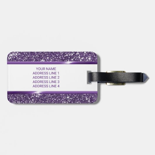 Imitate Lila Glitzer Textur mit benutzerdefinierte Gepäckanhänger (Rückseite horizontal)
