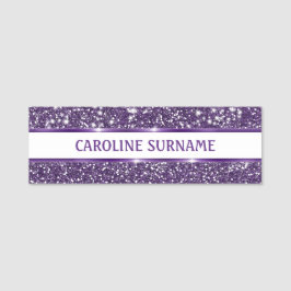 Imitate Lila Glitzer Textur mit benutzerdefinierte Namensschild