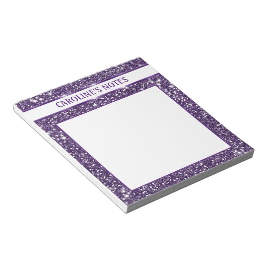 Imitate Lila Glitzer Textur mit benutzerdefinierte Notizblock (angewinkelt)