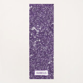 Imitate Lila Glitzer Textur mit Individuelle Name  Yogamatte (Vorderseite)