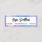 Imitate Lila Holographic Social Media Business Car Mini Visitenkarte (Rückseite)