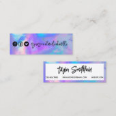 Imitate Lila Holographic Social Media Business Car Mini Visitenkarte (Vorne/Hinten)