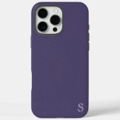 Imitate Lila Lederschau Monogramm Case-Mate iPhone Hülle (Rückseite)