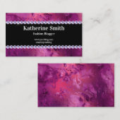 Imitate Lila Marmor und Kristall Fashion Blogger Visitenkarte (Vorne/Hinten)