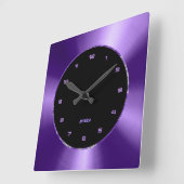 Imitate Lila metallische Gestaltkonstruktion aus r Quadratische Wanduhr (Winkel)