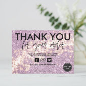 Imitate Lila Star Glitzer Media Insert Elegant (Stehend Vorderseite)