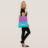 Imitate Lila und Aqua Ombre Glitzer Tasche (Am Model)