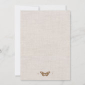 Imitate Linen Butterfly Monogram Chic Wedding Einladung (Rückseite)