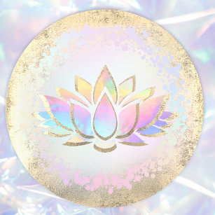 Imitate Logo für die holografische Lotus-Blume Runder Aufkleber