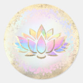 Imitate Logo für die holografische Lotus-Blume Runder Aufkleber (Vorderseite)
