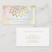 IMITATE Lotus-Logo aus Goldfolie auf Pastellfarben Visitenkarte (Vorne/Hinten)