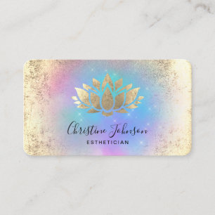 Imitate Lotus-Logo aus Goldfolie auf Pastellfarben Visitenkarte