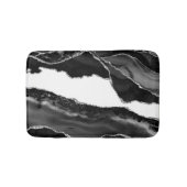 Imitate Marbella Agate Schwarz-weiß Trendy Modern Badematte (Vorderseite)