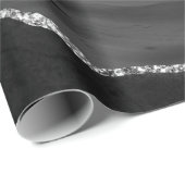 Imitate Marbella Agate Schwarz-weiß Trendy Modern Geschenkpapier (Rolleneckpunkt)