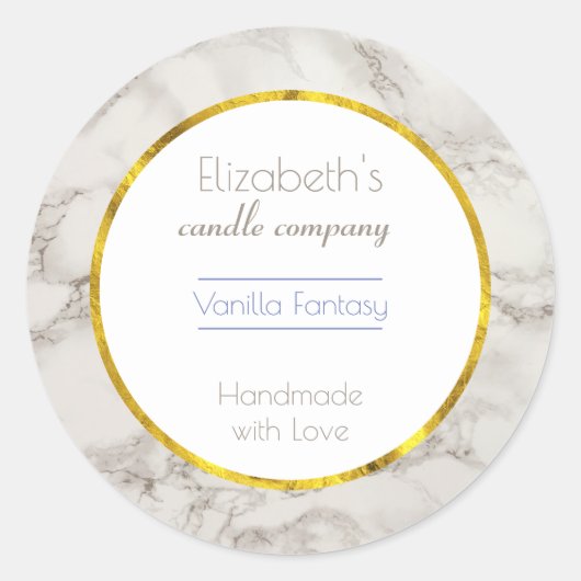 Imitate Marbella Alabaster Taupe Tan Modernes Busi Runder Aufkleber (Vorderseite)