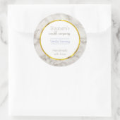 Imitate Marbella Alabaster Taupe Tan Modernes Busi Runder Aufkleber (Tasche)