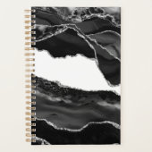 Imitate Marble Agate Schwarz-weiß Trendy Modern St Planer (Vorderseite)