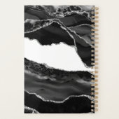 Imitate Marble Agate Schwarz-weiß Trendy Modern St Planer (Rückseite)
