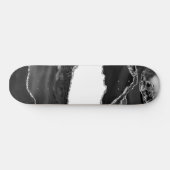 Imitate Marble Agate Schwarz-weiß Trendy Modern St Skateboard (Horizontal)