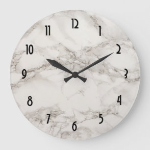 Imitate Marble Alabaster Taupe Tan Abstrakt Große Wanduhr