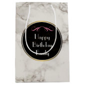 Imitate Marble Alabaster Taupe Tan Custom Geburtst Mittlere Geschenktüte (Vorderseite)