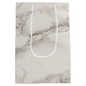 Imitate Marble Alabaster Taupe Tan Custom Geburtst Mittlere Geschenktüte (Rückseite)
