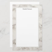 Imitate Marble Alabaster Taupe Tan Moderne Briefpapier (Vorne/Hinten)