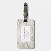 Imitate Marble Alabaster Taupe Tan Monongram Gepäckanhänger (Rückseite vertikal)