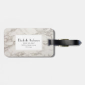 Imitate Marble Alabaster Taupe Tan Monongram Gepäckanhänger (Rückseite horizontal)