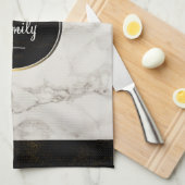 Imitate Marble Alabaster Taupe Tan Monongram Geschirrtuch (Viertel Falte)