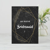 Imitate Marble Geometric Bridesmaid Einladung (Stehend Vorderseite)