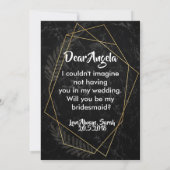 Imitate Marble Geometric Bridesmaid Einladung (Rückseite)