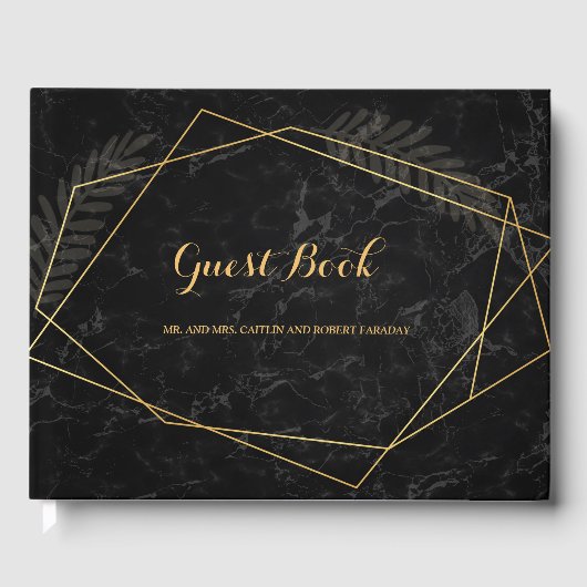 Imitate Marble Geometric Gästebuch (Vorderseite)