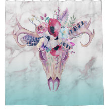 Imitate Marble Ombre & Colorful Boho Skull