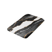 Imitate Marbled Agate Black Stylish Stone Luxury Badematte (Schrägansicht)