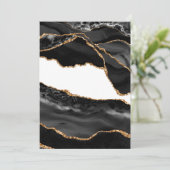 Imitate Marbled Agate Black Stylish Stone Luxury Dankeskarte (Stehend Vorderseite)