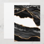 Imitate Marbled Agate Black Stylish Stone Luxury Dankeskarte (Vorne/Hinten)
