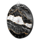 Imitate Marbled Agate Black Stylish Stone Luxury Dartscheibe (Vorderseite rechts)