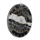 Imitate Marbled Agate Black Stylish Stone Luxury Dartscheibe (Vorderseite Links)