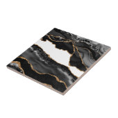 Imitate Marbled Agate Black Stylish Stone Luxury G Fliese (Seite)