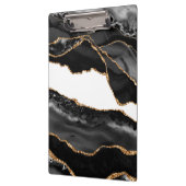 Imitate Marbled Agate Black Stylish Stone Luxury G Klemmbrett (Links)
