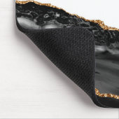 Imitate Marbled Agate Black Stylish Stone Luxury G Mousepad (Ecke)
