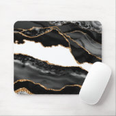 Imitate Marbled Agate Black Stylish Stone Luxury G Mousepad (Mit Mouse)