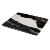 Imitate Marbled Agate Black Stylish Stone Luxury G Schneidebrett (Ecke)